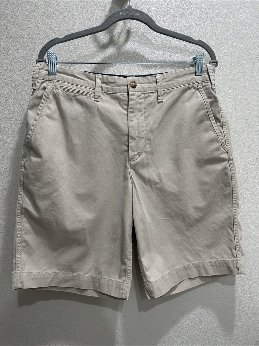 Ralph Lauren Beige Flat-Front Cotton Shorts